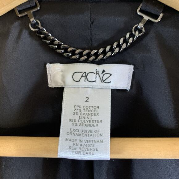 Cache Womens Velvet‎ Blazer Jacket Sz 2 Witchy Vampy Whimsigoth Academia - Picture 5 of 13